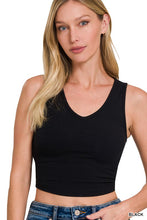 Load image into Gallery viewer, COTTON V-NECK CROPPED CAMI TOP
