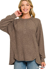 Load image into Gallery viewer, BRUSHED MELANGE HACCI OVERSIZED HENLEY
