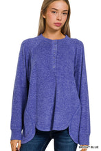 Load image into Gallery viewer, BRUSHED MELANGE HACCI OVERSIZED HENLEY
