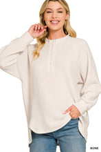 Load image into Gallery viewer, BRUSHED MELANGE HACCI OVERSIZED HENLEY
