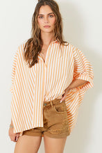 Load image into Gallery viewer, OVERSIZED BUTTON DOWN STRIPED SHIRT
