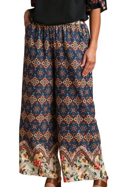 Wide Fit Mixed Print Bottoms