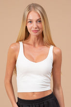 Load image into Gallery viewer, V NECKLINE PADDED CROPPED TANK TOP
