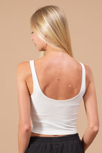 Load image into Gallery viewer, V NECKLINE PADDED CROPPED TANK TOP
