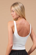 Load image into Gallery viewer, V NECKLINE PADDED CROPPED TANK TOP
