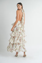 Load image into Gallery viewer, TIERED HALTERNECK FLORAL MAXI DRESS
