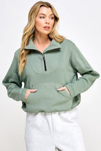 Load image into Gallery viewer, Ribbed Half Zip Scuba Funnel Sweatshirts
