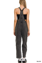 Load image into Gallery viewer, WASHED KNOT STRAP RELAXED FIT OVERALLS
