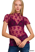 Load image into Gallery viewer, LACE SEE-THROUGH LAYERING SHORT SLEEVE TOP
