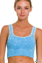 Load image into Gallery viewer, WASHED RIBBED SQUARE NECK WITH BRA PADS
