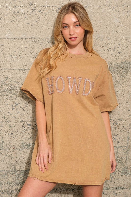Distressed Western HOWDY T Shirt D
