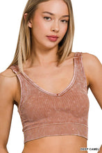 Load image into Gallery viewer, Stone Washed Ribbed Seamless Padded Tank
