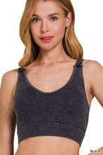 Load image into Gallery viewer, Stone Washed Ribbed Seamless Padded Tank

