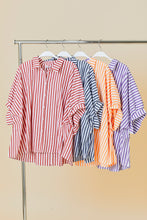 Load image into Gallery viewer, OVERSIZED BUTTON DOWN STRIPED SHIRT
