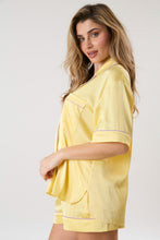 Load image into Gallery viewer, Color Contarst Piping Satin Pajama Shirt
