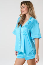Load image into Gallery viewer, Color Contarst Piping Satin Pajama Shirt
