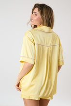 Load image into Gallery viewer, Color Contarst Piping Satin Pajama Shirt

