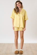 Load image into Gallery viewer, Color Contarst Piping Satin Pajama Shirt
