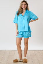 Load image into Gallery viewer, Color Contarst Piping Satin Pajama Shirt
