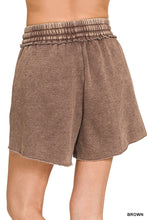 Load image into Gallery viewer, Acid Wash Fleece Drawstring Shorts With
