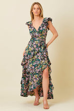 Load image into Gallery viewer, FLORAL SATIN MAXI DRESS
