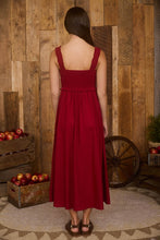 Load image into Gallery viewer, SMOCKED SLEEVELESS BUTTON DOWN MIDI DRES
