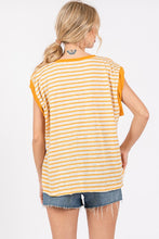 Load image into Gallery viewer, Contrast Striped Knit Twisted Sleeve Top
