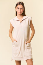 Load image into Gallery viewer, Zip-Front Cap Sleeve Mini Dress W/ Front
