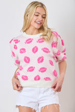 Load image into Gallery viewer, Pink Football Short Sleeve Sweater
