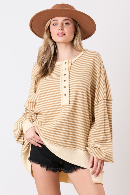 Stripe Loose Fit Sweatshirts