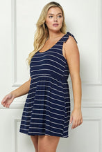 Load image into Gallery viewer, Plus Size Black Skater Dress With Mock T
