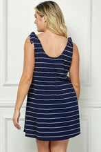Load image into Gallery viewer, Plus Size Black Skater Dress With Mock T
