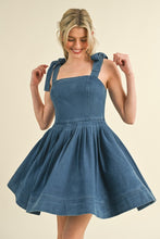 Load image into Gallery viewer, Washed Denim Tie Shoulder Dress
