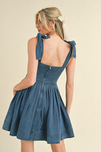 Load image into Gallery viewer, Washed Denim Tie Shoulder Dress
