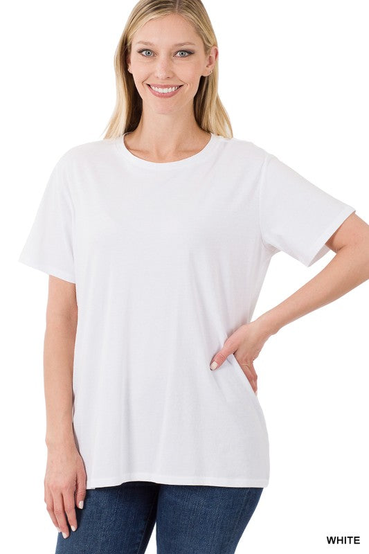 Cotton Boyfriend Round Neck Tee