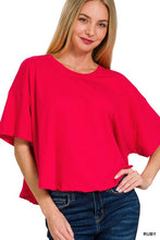 Load image into Gallery viewer, COTTON ROUND NECK SHORT SLEEVE TOP
