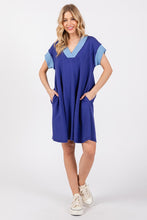 Load image into Gallery viewer, Color Block Knit Pleated Mini Dress
