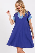 Load image into Gallery viewer, Color Block Knit Pleated Mini Dress
