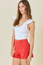 Load image into Gallery viewer, V Neck Sleeveless Knit Crop Ruffle Top
