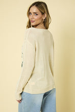 Load image into Gallery viewer, Round Neck Long Sleeve Ribbon Embroidered
