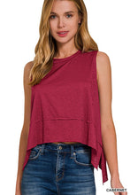 Load image into Gallery viewer, SHARK BITE SIDE SLIT SLEEVELESS TOP
