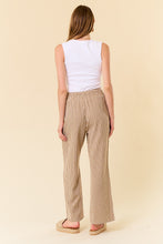 Load image into Gallery viewer, LINEN BLEND STRIPE WIDE LEG PANTS W/ POCKETS
