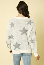 Load image into Gallery viewer, Long Sleeve V-neck Star Print Sweater Top
