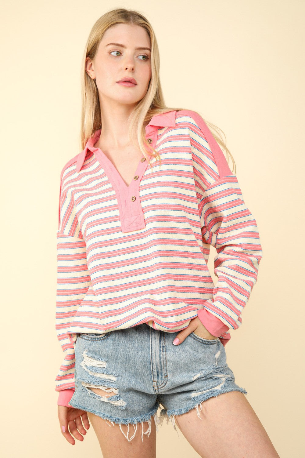 Oversized Causal Striped Knit Top