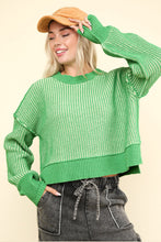 Load image into Gallery viewer, Two Tone Striped Casual Stripe Sweater
