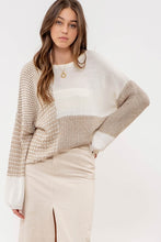 Load image into Gallery viewer, DROP SHOULDER COLORBLOCK KNIT SWEATER
