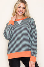 Load image into Gallery viewer, TEXTURED STRIPE PULLOVER TOP
