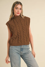 Load image into Gallery viewer, CHUNKY CABLE KNIT SWEATER VEST
