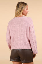 Load image into Gallery viewer, Floral Button Crop Length Knit Sweater C
