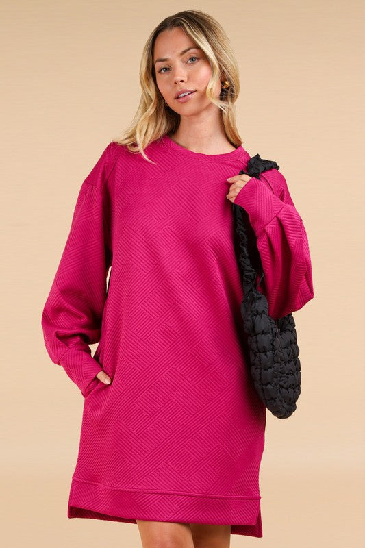 Quilted Double Knit Round-Neck Shift Mini Dress – Dreams Boutique, LLC